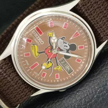 Б/у винтажные часы SEIKO AUTOMATIC 7019A JAPAN MENS CARTOON с коричневым циферблатом a433901-2 R119-a433901