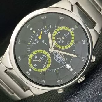 Б/у винтажные кварцевые часы-хронограф SEIKO из Японии с оригинальным циферблатом a433730-2 R118-a433730