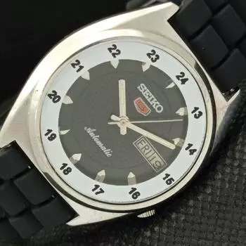 Б/У винтажные мужские часы SEIKO 5 AUTOMATIC JAPAN DAY/DATE черного цвета 588a-a310160-2 SKU588a-a310160
