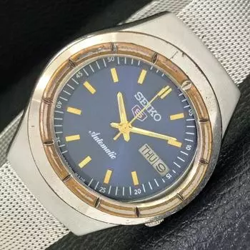 Б/У винтажные мужские часы SEIKO 5 AUTOMATIC 7009A из Японии с синим циферблатом a433222-2 R115-a433222