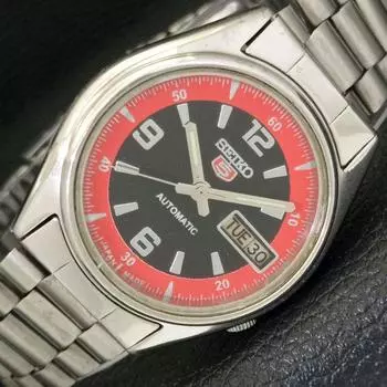 Б/У винтажные мужские часы SEIKO 5 AUTOMATIC 7009A из Японии с черным циферблатом a433458-2 R116-a433458