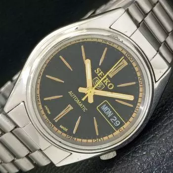Б/У винтажные мужские часы SEIKO 5 AUTOMATIC 7S36A из Японии с черным циферблатом a433549-2 R117-a433549