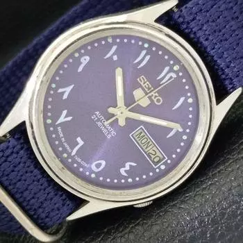Б/У винтажные мужские часы SEIKO 5 AUTOMATIC 7019A из Японии с синим циферблатом a433437-2 R116-a433437