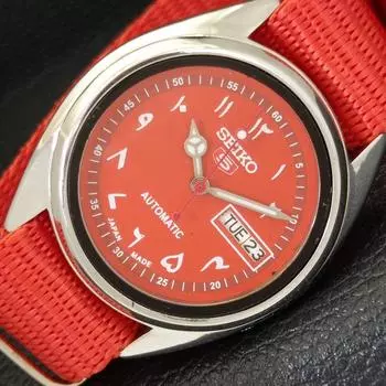 Б/У винтажные мужские часы SEIKO 5 AUTOMATIC 7S26A из Японии с красным циферблатом a433557-2 R117-a433557