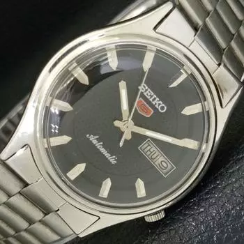 Б/У винтажные мужские часы SEIKO 5 AUTOMATIC 7019A из Японии с черным циферблатом a433443-2 R116-a433443