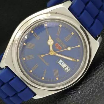 Б/У винтажные мужские часы SEIKO 5 AUTOMATIC 7S26A из Японии с синим циферблатом a433523-2 R117-a433523