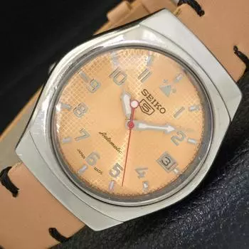 Б/У винтажные мужские часы SEIKO 5 AUTOMATIC 7005A JAPAN с золотым циферблатом и датой a433401-2 R116-a433401