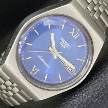Б/У винтажные мужские часы SEIKO 5 AUTOMATIC 6309A из Японии с синим циферблатом a433453-2 R116-a433453