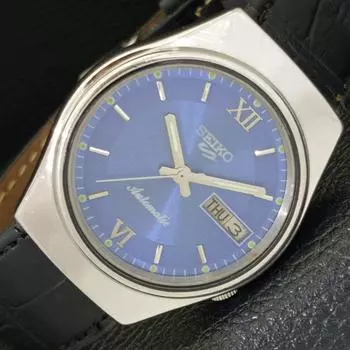 Б/У винтажные мужские часы SEIKO 5 AUTOMATIC 7009A из Японии с синим циферблатом a433421-2 R116-a433421