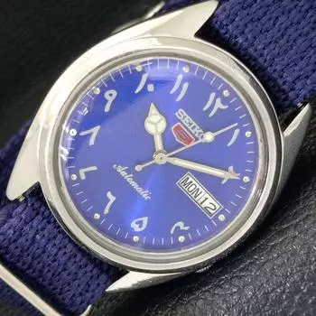 Б/У винтажные мужские часы SEIKO 5 AUTOMATIC 7S26A из Японии с синим циферблатом a433556-2 R117-a433556