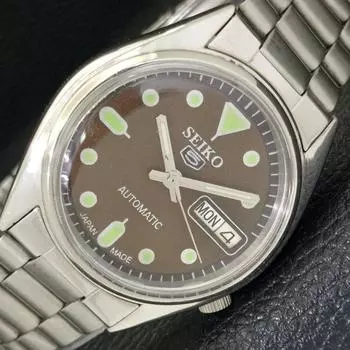 Б/У винтажные мужские часы SEIKO 5 AUTOMATIC 7S26A из Японии с коричневым циферблатом a433553-2 R117-a433553