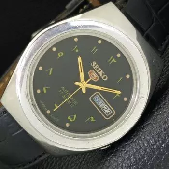 Б/У винтажные мужские часы SEIKO 5 AUTOMATIC 7019A из Японии с черным циферблатом a433692-2 R118-a433692