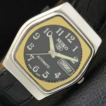Б/У винтажные мужские часы SEIKO 5 AUTOMATIC 6309A из Японии с черным циферблатом a433629-2 R118-a433629