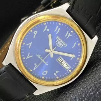 Б/У винтажные мужские часы SEIKO 5 AUTOMATIC 7S26A из Японии с синим циферблатом a433688-2 R118-a433688