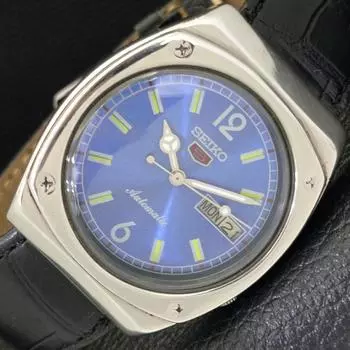 Б/У винтажные мужские часы SEIKO 5 AUTOMATIC 7019A из Японии с синим циферблатом a433673-2 R118-a433673