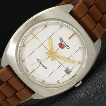 Б/У винтажные мужские часы SEIKO 5 AUTOMATIC JAPAN с датой и белым циферблатом a433601-2 R118-a433601