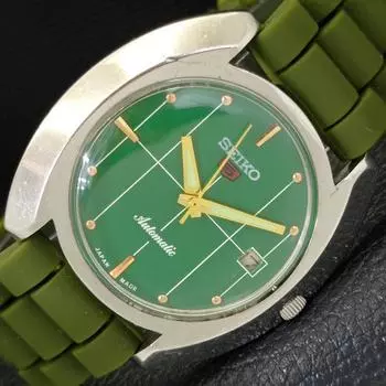 Б/У винтажные мужские часы SEIKO 5 AUTOMATIC 7025A из Японии с зеленым циферблатом a433606-2 R118-a433606