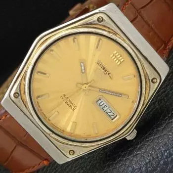 Б/У винтажные мужские часы SEIKO 5 AUTOMATIC JAPAN с оригинальным циферблатом и указателем дня и даты a433665-2 R118-a433665
