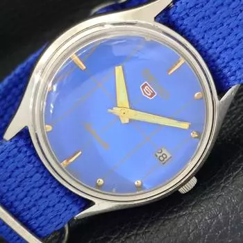 Б/У винтажные мужские часы SEIKO 5 AUTOMATIC 7025A из Японии с синим циферблатом a433602-2 R118-a433602