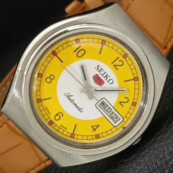 Б/У винтажные мужские часы SEIKO 5 AUTOMATIC 6309A из Японии с желтым циферблатом a433645-2 R118-a433645