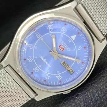 Б/У винтажные мужские часы SEIKO 5 AUTOMATIC 7009A из Японии с синим циферблатом a433845-2 R119-a433845