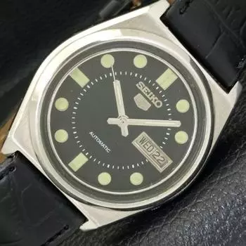 Б/У винтажные мужские часы SEIKO 5 AUTOMATIC 7009A из Японии с черным циферблатом a433826-2 R119-a433826