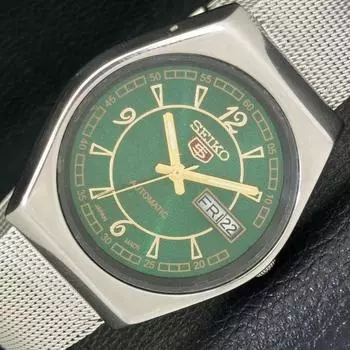 Б/У винтажные мужские часы SEIKO 5 AUTOMATIC 6309A из Японии с зеленым циферблатом a433834-2 R119-a433834
