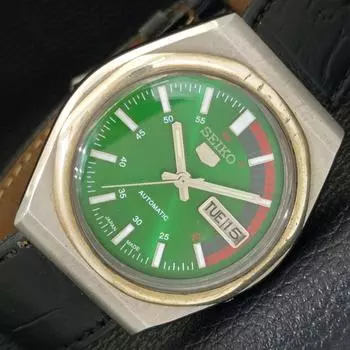 Б/У винтажные мужские часы SEIKO 5 AUTOMATIC 7009A из Японии с зеленым циферблатом a433811-2 R119-a433811