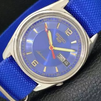 Б/У винтажные мужские часы SEIKO 5 AUTOMATIC 6119C из Японии с синим циферблатом a433875-2 R119-a433875