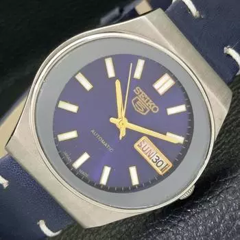Б/У винтажные мужские часы SEIKO 5 AUTOMATIC 6309A из Японии с синим циферблатом a433818-2 R119-a433818