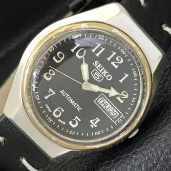Б/У винтажные мужские часы SEIKO 5 AUTOMATIC 6319A из Японии с черным циферблатом a433829-2 R119-a433829
