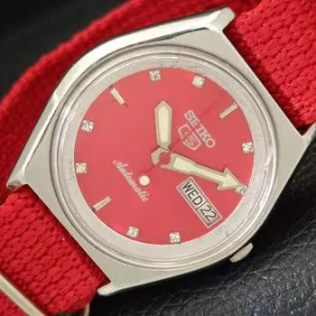 Б/У винтажные мужские часы SEIKO 5 AUTOMATIC 6309A из Японии с красным циферблатом a433846-2 R119-a433846