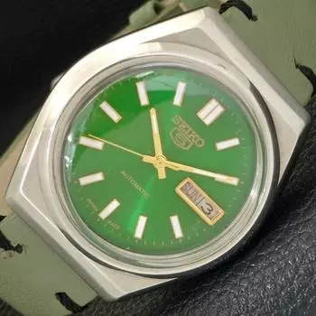 Б/У винтажные мужские часы SEIKO 5 AUTOMATIC 7009A из Японии с зеленым циферблатом a433837-2 R119-a433837