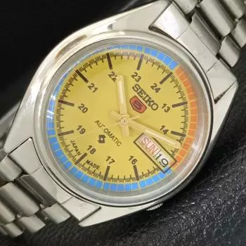 Б/У винтажные мужские часы SEIKO 5 AUTOMATIC 7S26A из Японии с желтым циферблатом a433438-2 R116-a433438