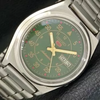 Б/У винтажные мужские часы SEIKO 5 AUTOMATIC 7009A из Японии с зеленым циферблатом a433459-2 R116-a433459