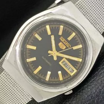 Б/У винтажные мужские часы SEIKO 5 AUTOMATIC 7009A из Японии с черным циферблатом a433513-2 R117-a433513