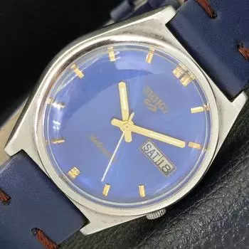 Б/У винтажные мужские часы SEIKO 5 AUTOMATIC 7009A из Японии с синим циферблатом a433201-2 R115-a433201