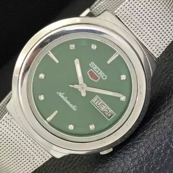 Б/У винтажные мужские часы SEIKO 5 AUTOMATIC 7019A из Японии с зеленым циферблатом a433232-2 R115-a433232