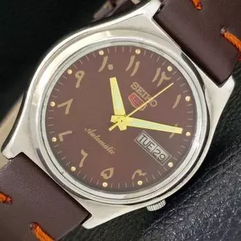 Б/У винтажные мужские часы SEIKO 5 AUTOMATIC 7009A из Японии с коричневым циферблатом a433559-2 R117-a433559