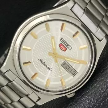 Б/У винтажные мужские часы SEIKO 5 AUTOMATIC 7009A из Японии с серебряным циферблатом a433457-2 R116-a433457