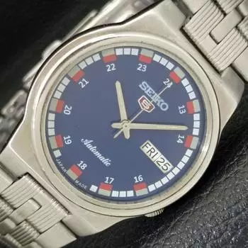 Б/У винтажные мужские часы SEIKO 5 AUTOMATIC 7S26A из Японии с синим циферблатом a433720-2 R118-a433720