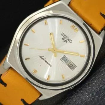 Б/У винтажные мужские часы SEIKO 5 AUTOMATIC 7009A из Японии с серебряным циферблатом a433228-2 R115-a433228