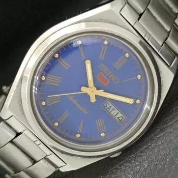 Б/У винтажные мужские часы SEIKO 5 AUTOMATIC 7009A из Японии с синим циферблатом a433450-2 R116-a433450