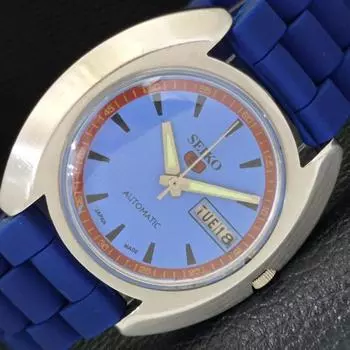 Б/У винтажные мужские часы SEIKO 5 AUTOMATIC 7006A из Японии с синим циферблатом a433675-2 R118-a433675