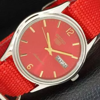 Б/У винтажные мужские часы SEIKO 5 AUTOMATIC 6309A из Японии с красным циферблатом a433624-2 R118-a433624
