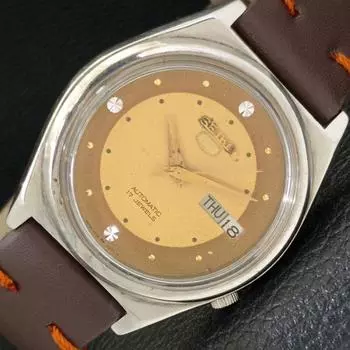 Б/У винтажные мужские часы SEIKO 5 AUTOMATIC JAPAN с оригинальным циферблатом с указателем дня и даты a433660-2 R118-a433660
