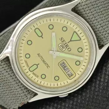 Б/У винтажные мужские часы SEIKO 5 AUTO 7019A из Японии, день/дата, золотистые, 595a-a312345-2 SKU595a-a312345