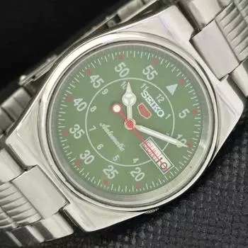 Б/У винтажные мужские часы SEIKO 5 AUTOMATIC 7S26A из Японии, зеленые, 587f-a309642-9 SKU587f-a309642