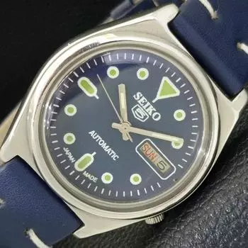 Б/У винтажные мужские часы SEIKO 5 AUTOMATIC 7009A из Японии с синим циферблатом a434974-2 R122-a434974