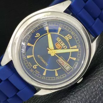 Б/У винтажные мужские часы SEIKO 5 AUTOMATIC 7009A из Японии с синим циферблатом a434988-2 R122-a434988